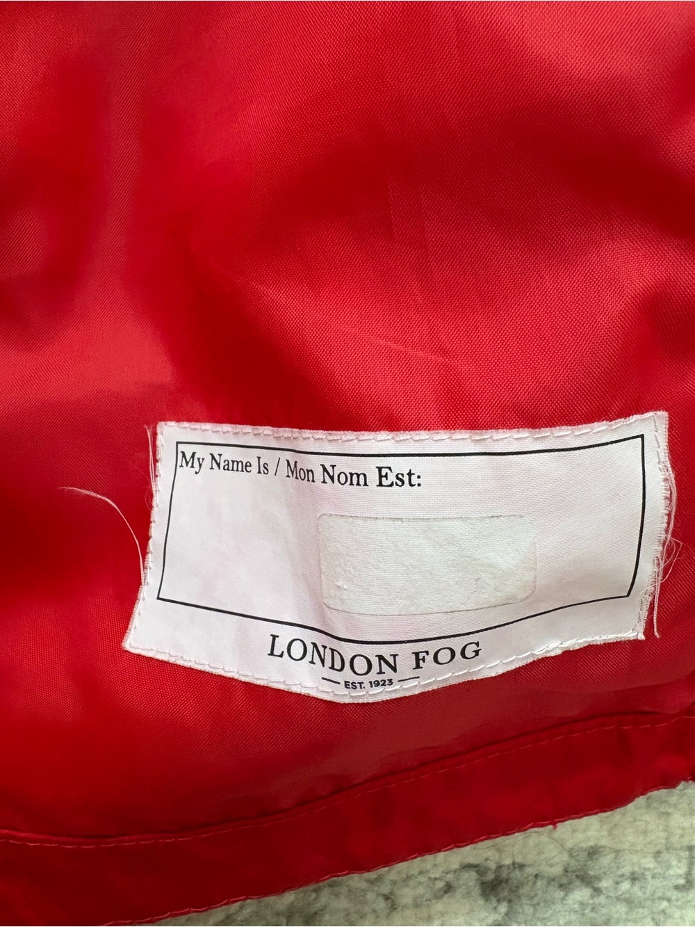 London Fog Red Hooded Kids Raincoat with Reflective Stripes - Picture 3 of 4